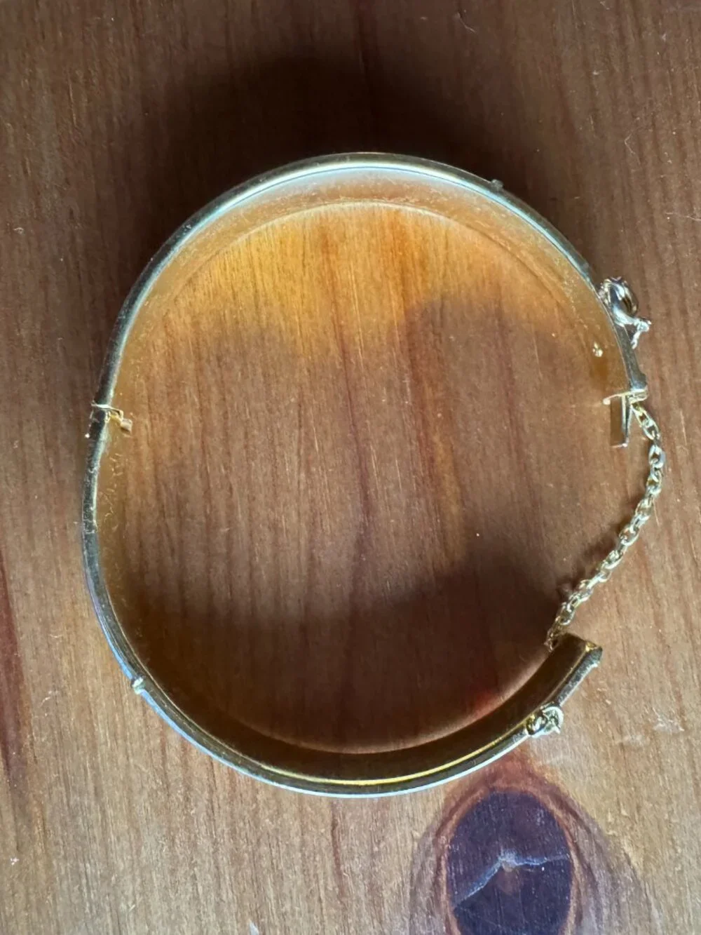 Vintage Damascene Gold Black Hinged Bracelet With Chain Bird-of-paradise